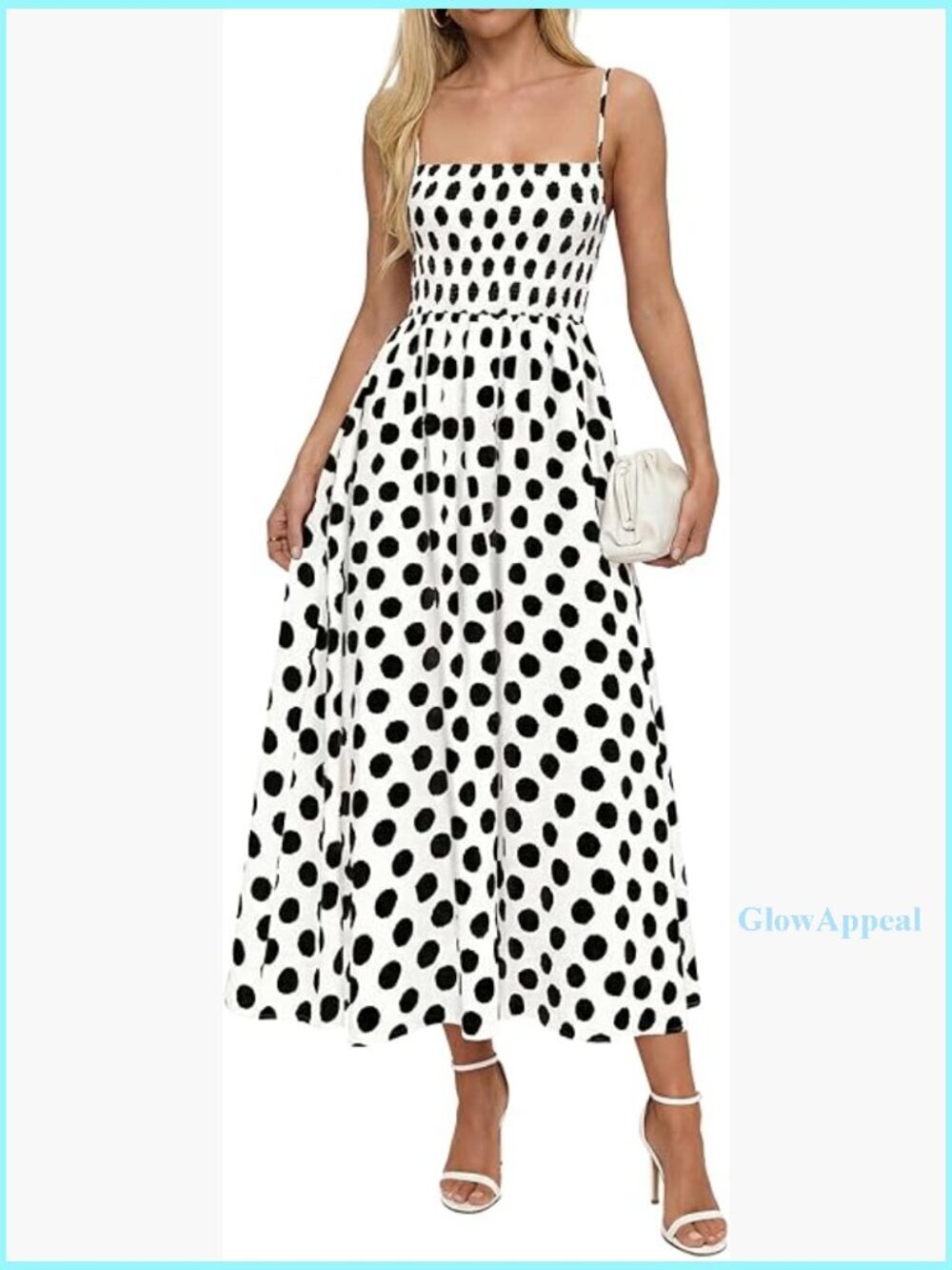 Spaghetti Strap Smocked Sundress Midi Dress with Pockets Summer 2026